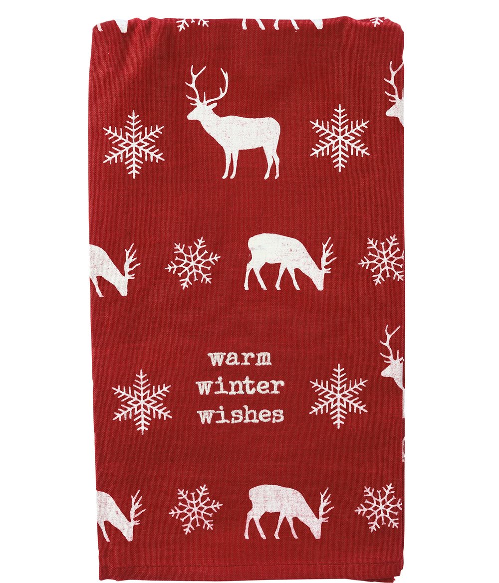 Christmas Reindeer Holiday Cotton Tea Towels Kitchen