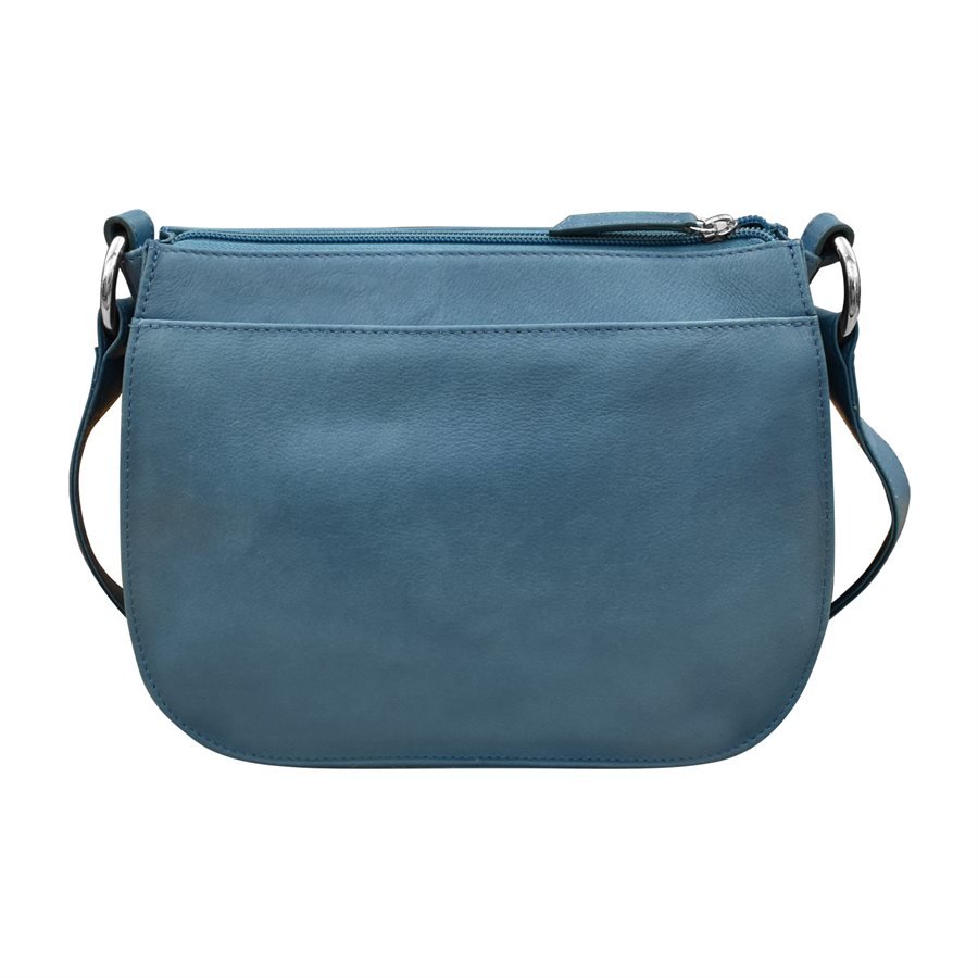 Leather Saddle Bag Leather Shoulder Bag Blue Crossbody Bag 