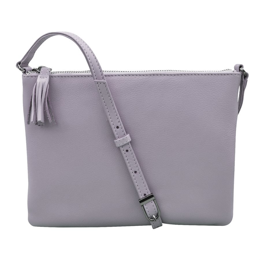 silver leather slim crossbody handbag — MUSEUM OUTLETS