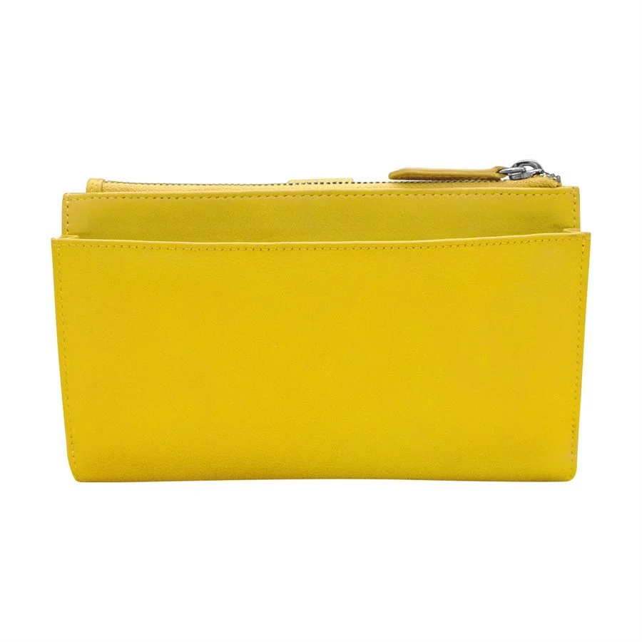 yellow leather phone wallet wristlet — MUSEUM OUTLETS