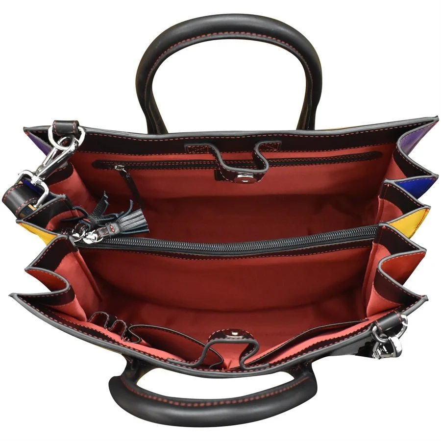 black-leather-satchel-rainbow-accordion-pleats-handbag-ili-museum-outlets.jpeg