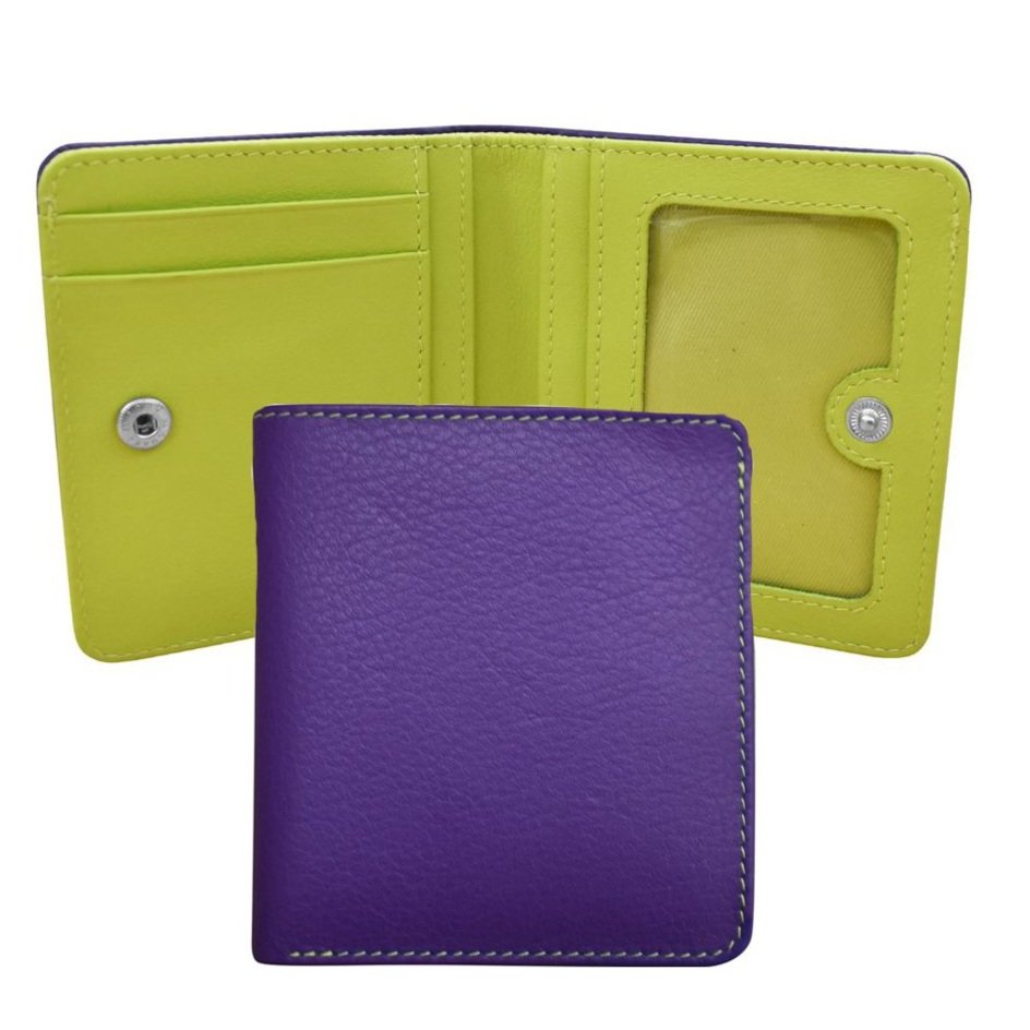 Buy MINISO Trendy Leather Diamond Lattice Short Trifold Wallet For Women  11X9X3Cm (Purple) at Amazon.in