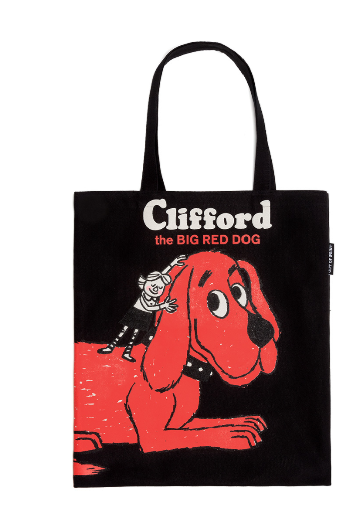 Dog Paw Prints - Large Word Art Tote Bag - Red - Large