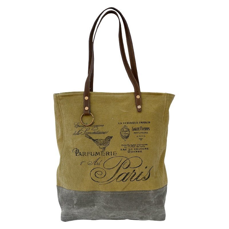 Myra Bag Azure Upcycled Canvas & Cowhide Leather Shoulder Bag S-1266 -  Walmart.com