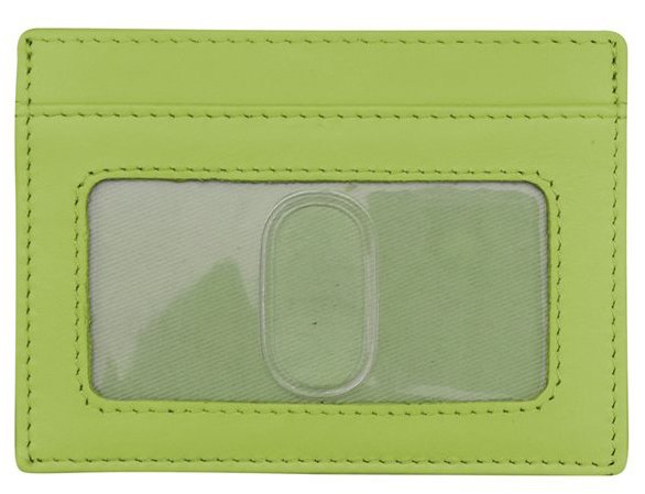 multicolor green leather credit card wallet — MUSEUM OUTLETS