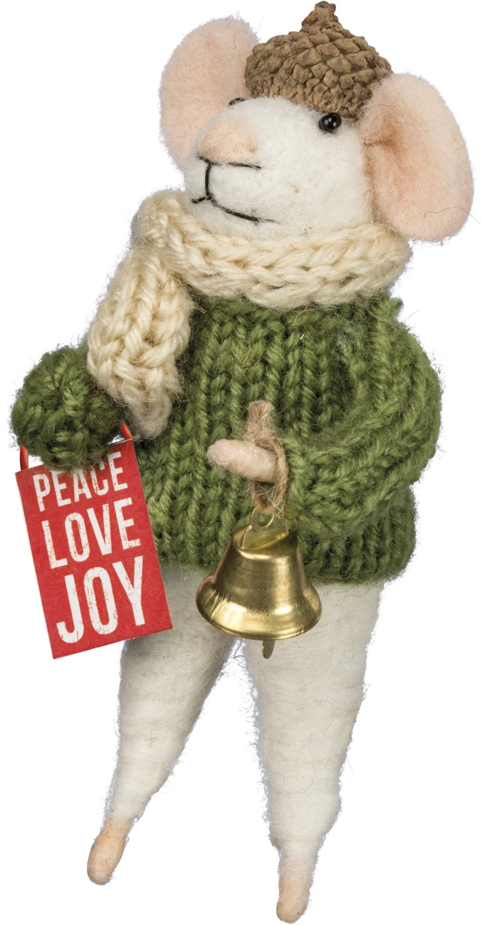 felted wool mouse christmas ornament peace love joy.jpeg