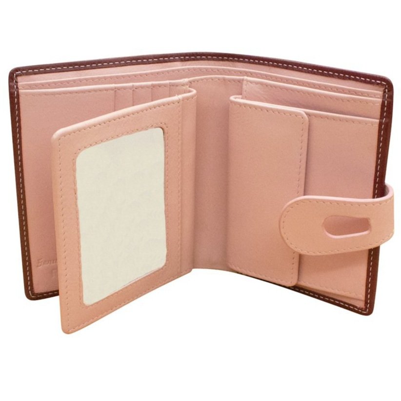 Multi Color Wine and Blush Leather Wallet — MUSEUM OUTLETS