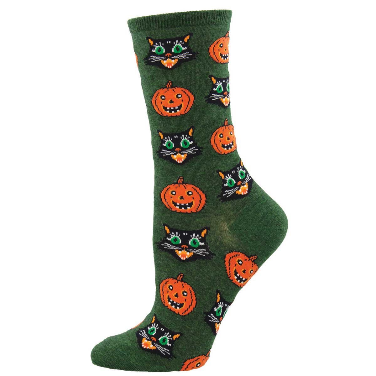 scary pumpkin cats vintage halloween socks — MUSEUM OUTLETS