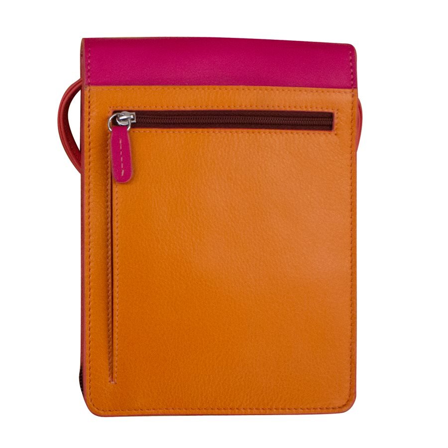 Sunset Multicolor Leather Thin Crossbody Organizer — MUSEUM OUTLETS