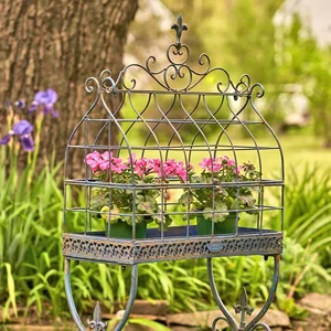 vintage style iron cage plant stand — MUSEUM OUTLETS