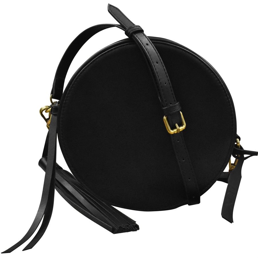 black leather crossbody organizer handbag — MUSEUM OUTLETS