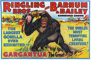 Ringling Bros and Barnum Bailey Gargantua Vintage Circus Poster