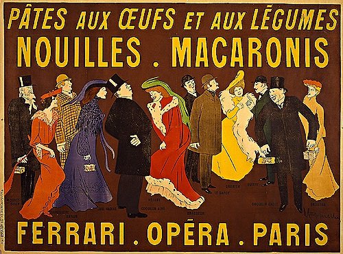 nouilles marcaronis vintage opera poster