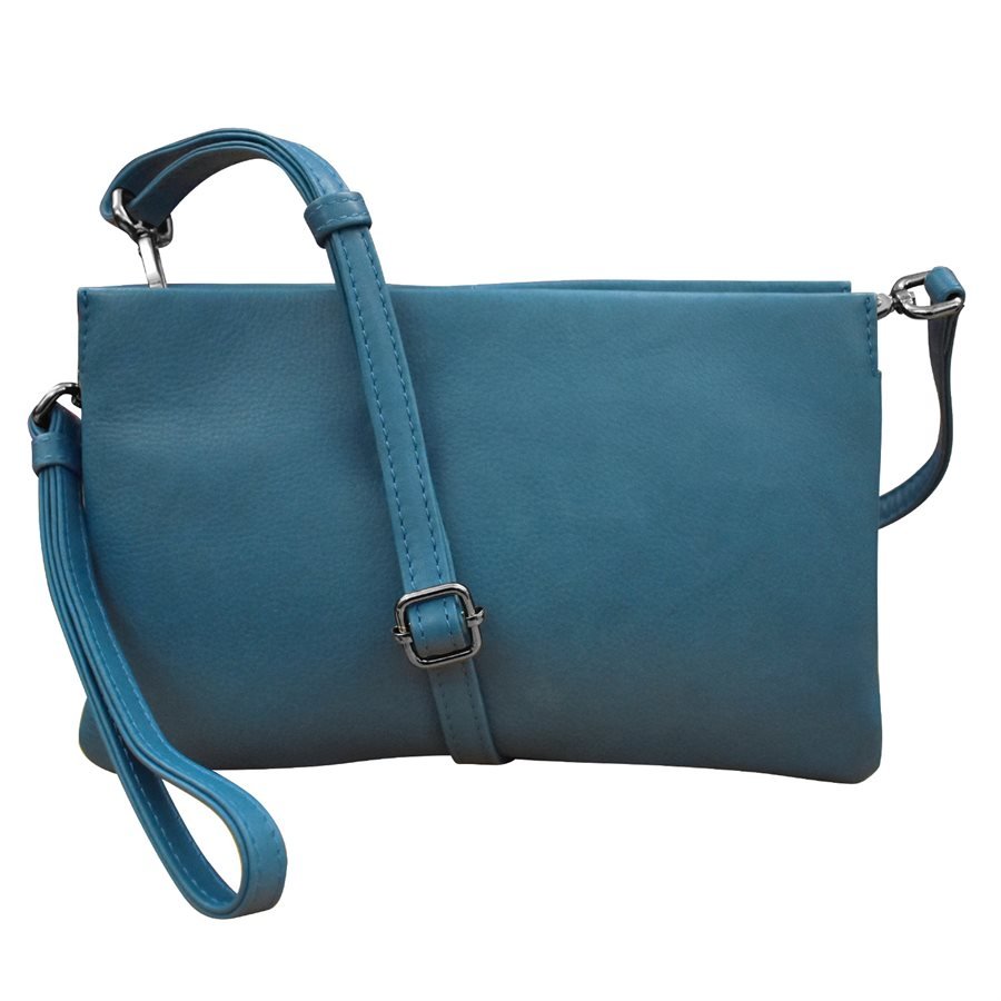 turquoise leather crossbody organizer handbag — MUSEUM OUTLETS