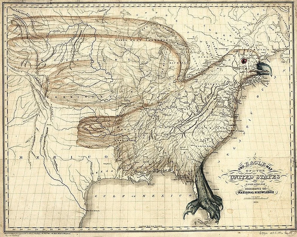 1832 Eagle Map of the United States