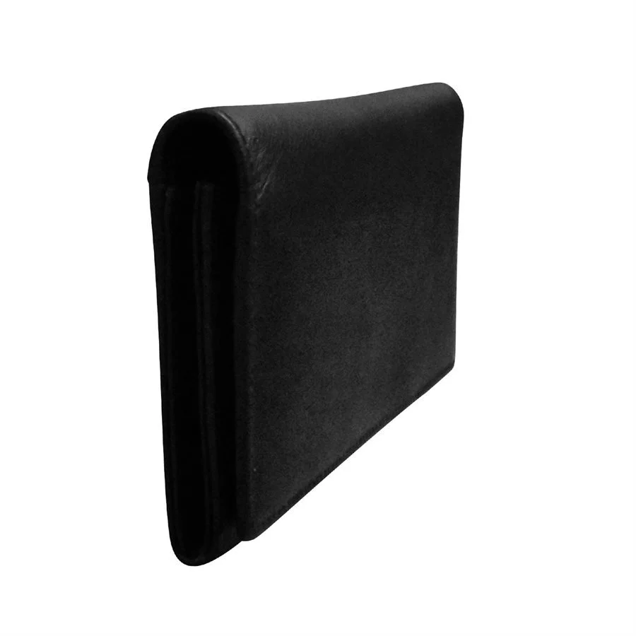 Black Leather Long Wallet — MUSEUM OUTLETS