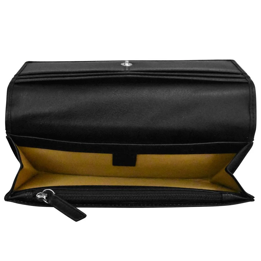 Black Leather Long Wallet — MUSEUM OUTLETS