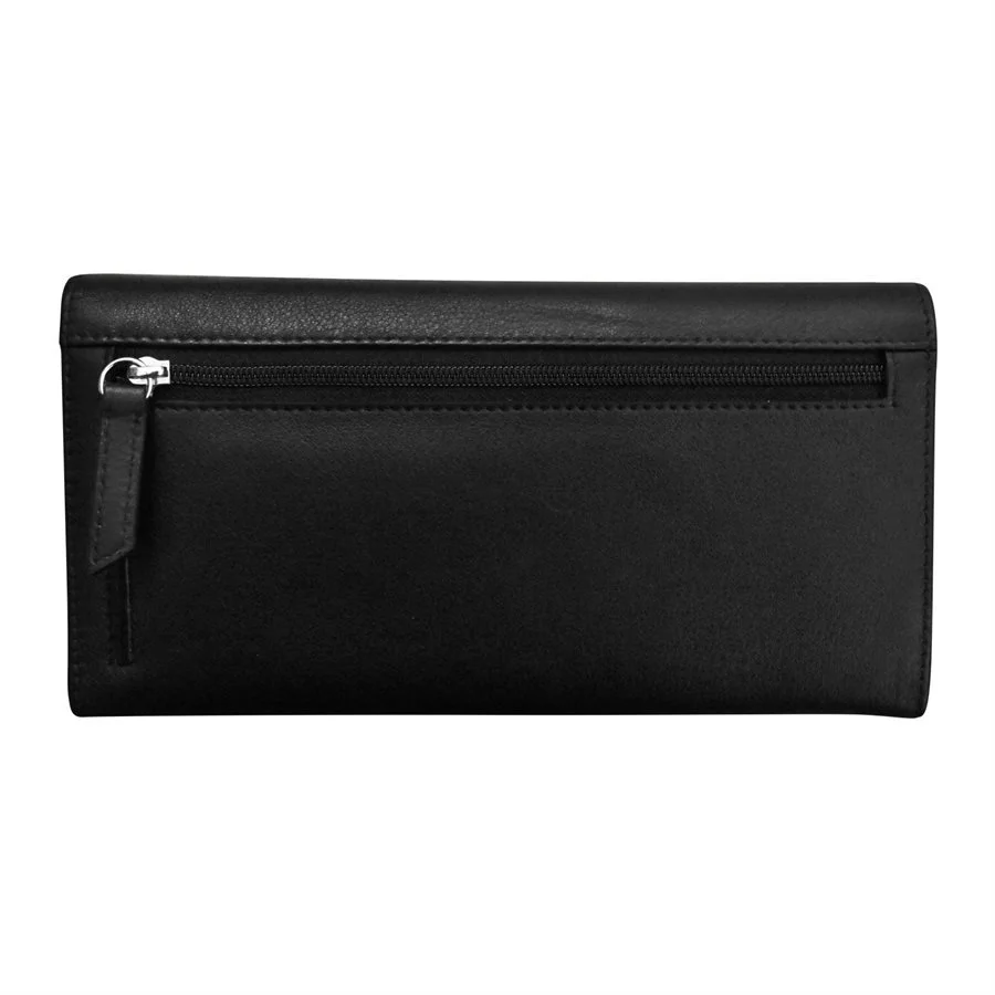 Black Leather Long Wallet — MUSEUM OUTLETS