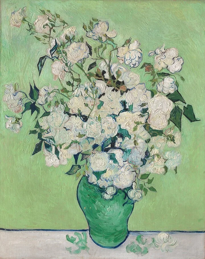 Van Gogh Pink Roses Fine Art Print  