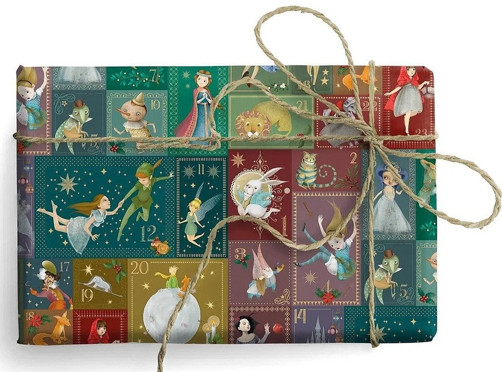 fairy tales advent calendar Italian elegant gift wrap sheet — MUSEUM OUTLETS