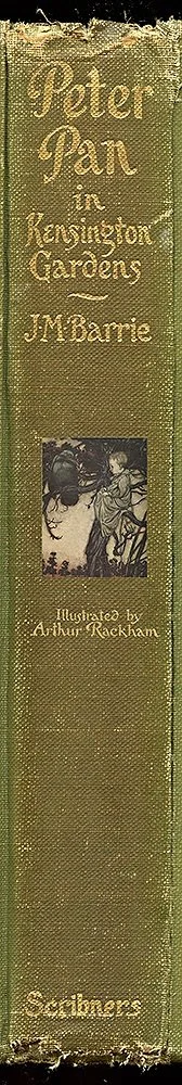 peter pan antique book spine wall art