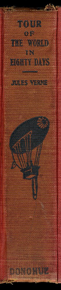 Jules Verne Around the World in Eighty Days Framed Book Spine