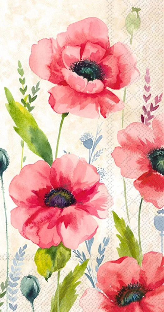 mohana floral decorative beverage napkins, cocktail or luncheon