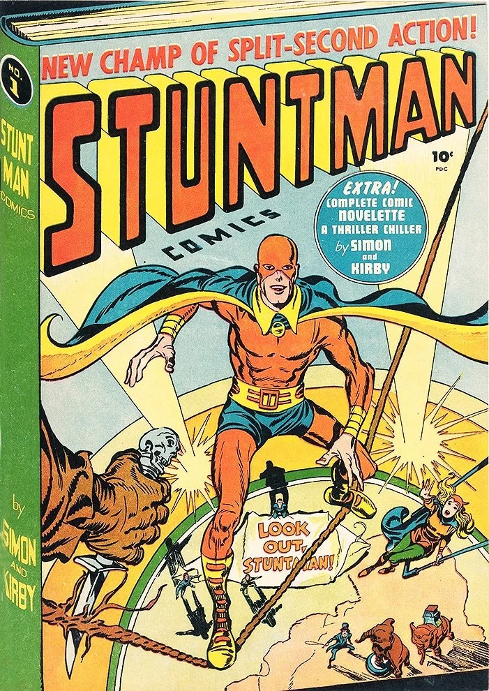 stuntman vintage superhero poster comic art