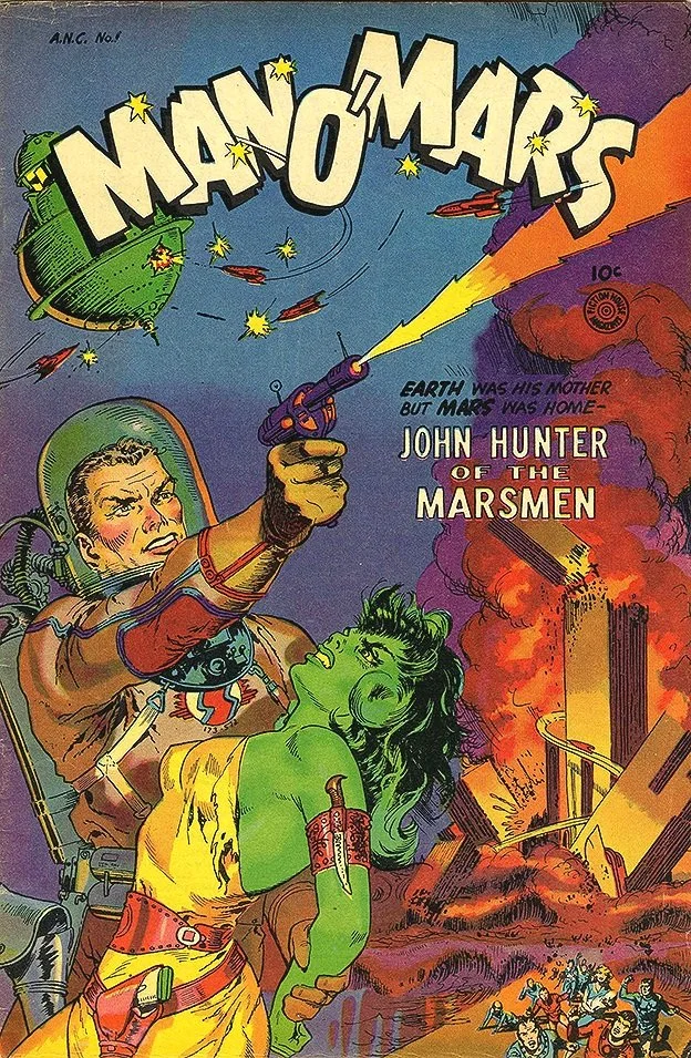 manomars vintage comic superhero poster