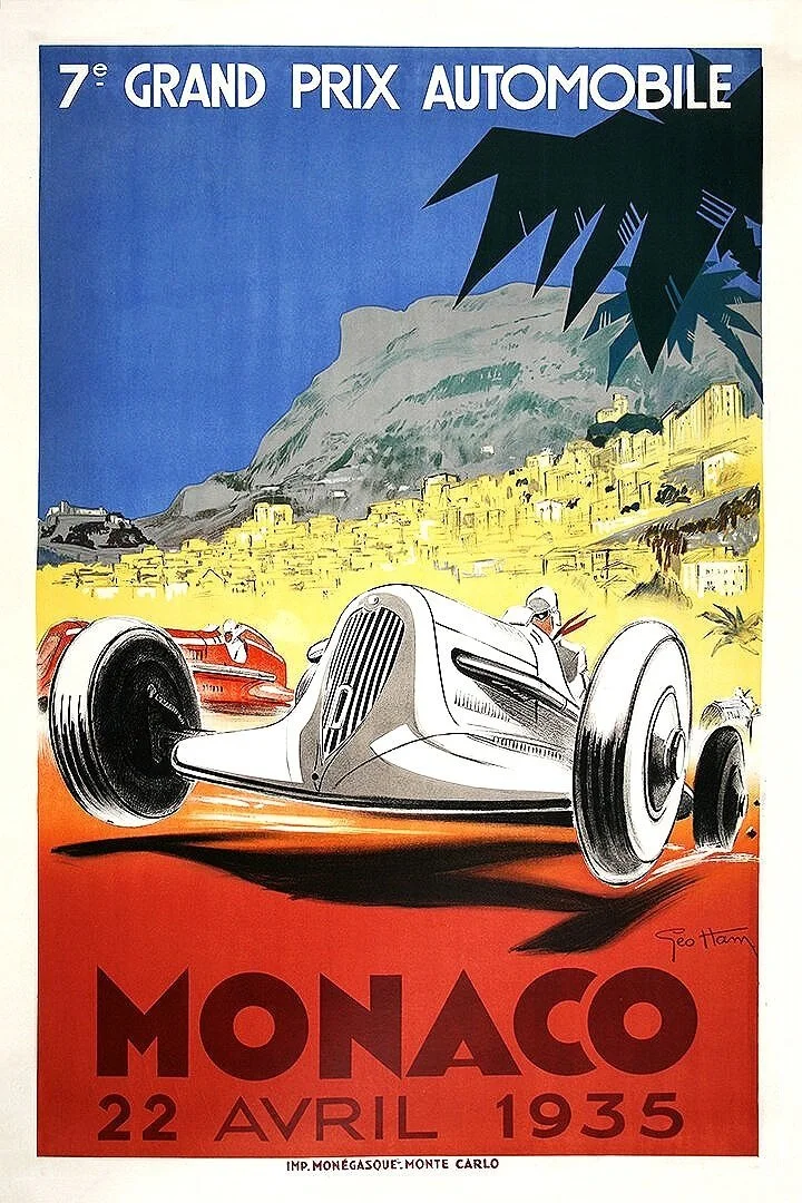 Poster Manifesto Locandina Pubblicità Automobili Stampa Vintage Gran