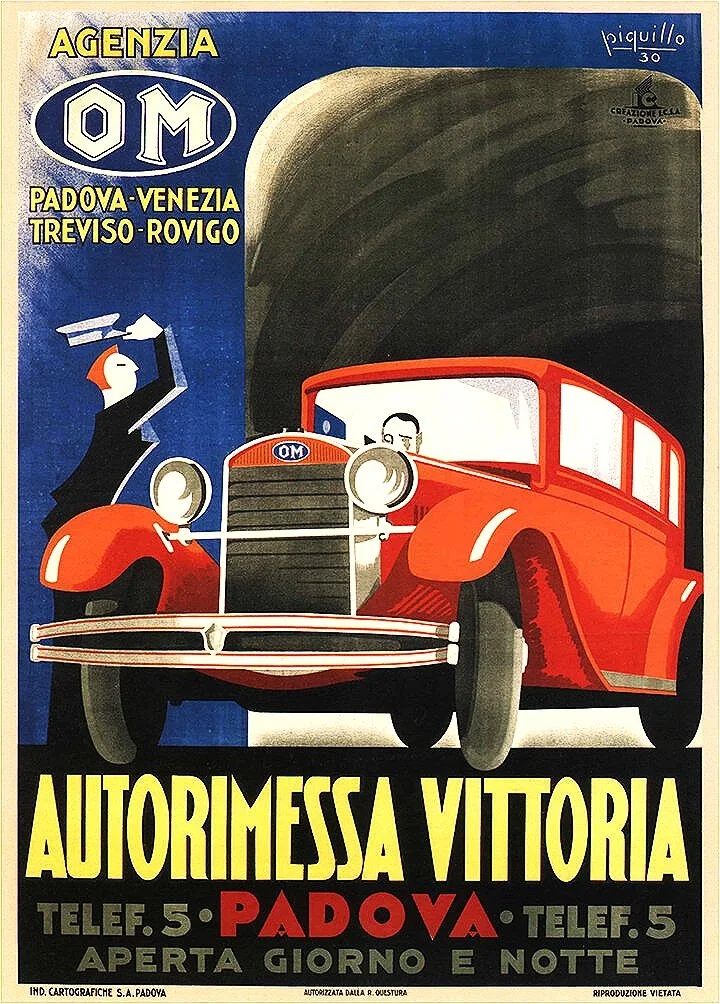 Autorimessa-Vittoria-Padova-Piquillo-1930-vintage-automobile-poster-museum-outlets.jpg