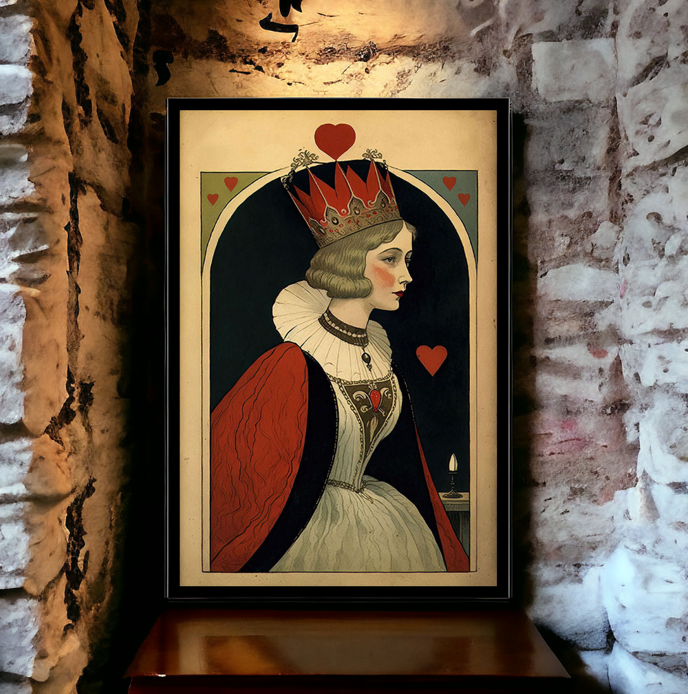 Queen of Hearts Vintage Illustration Poster — MUSEUM OUTLETS