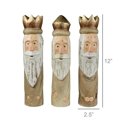 three kings wood set of three christmas decorations — MUSEUM OUTLETS