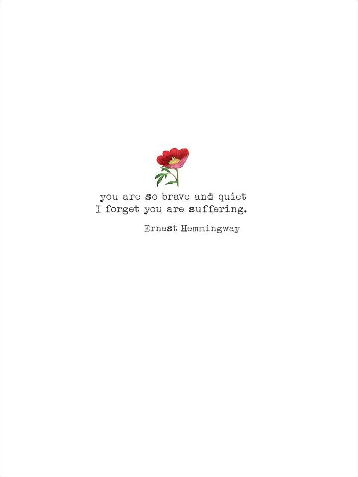 Brave and Quiet Hemingway Quote word cards