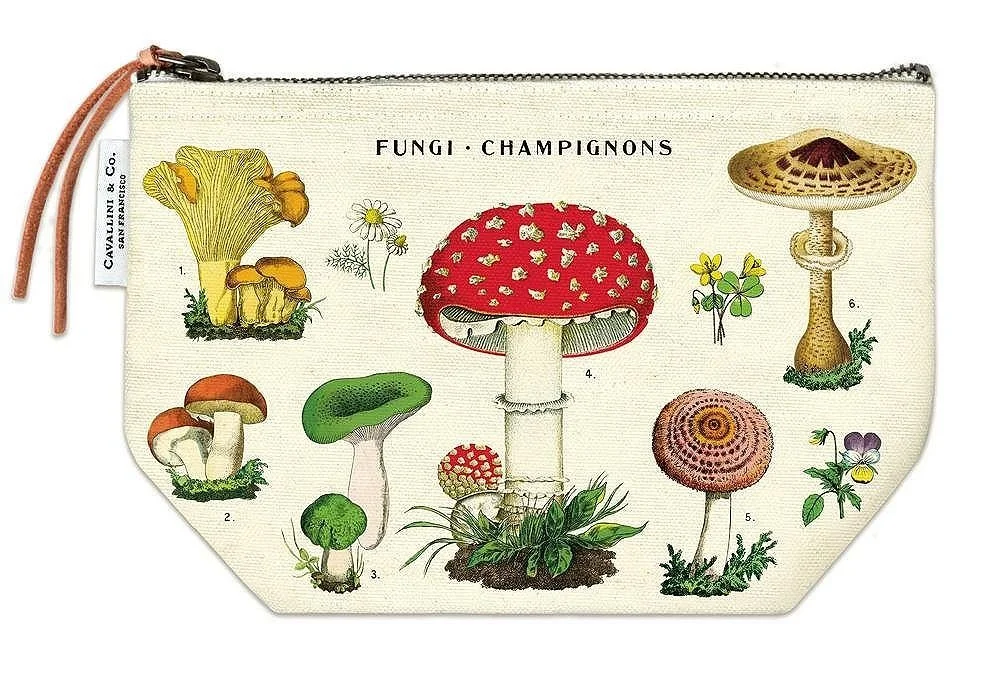 Cavallini Mushrooms Canvas Pouch