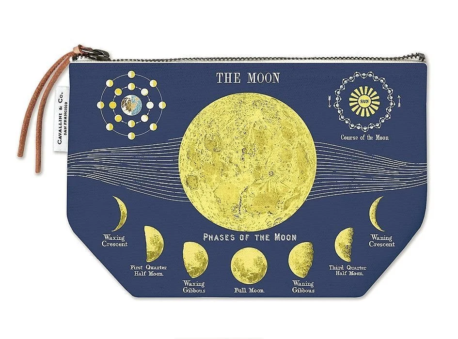 Cavallini Moon Canvas Pouch