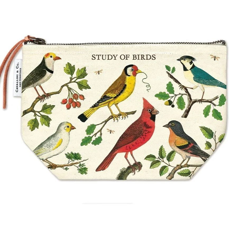 Cavallini Birds Canvas Pouch