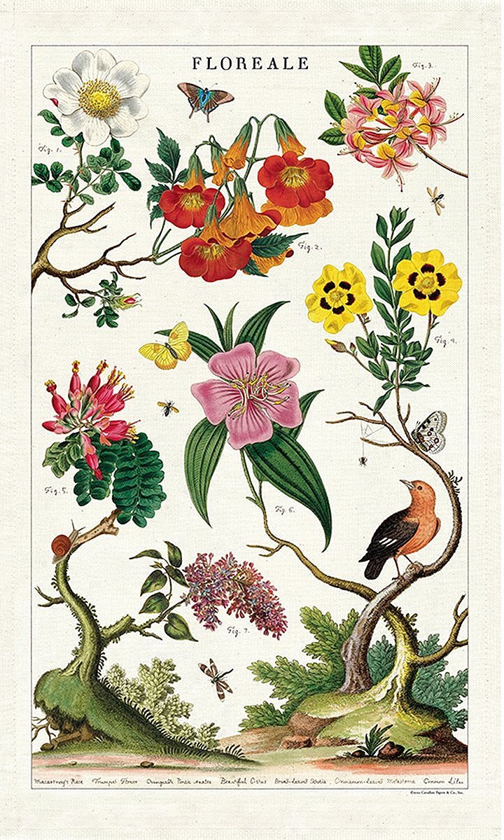 Cavallini Tea Towels Floreale