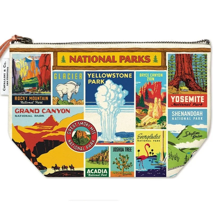 Cavallini National Parks Canvas Pouch