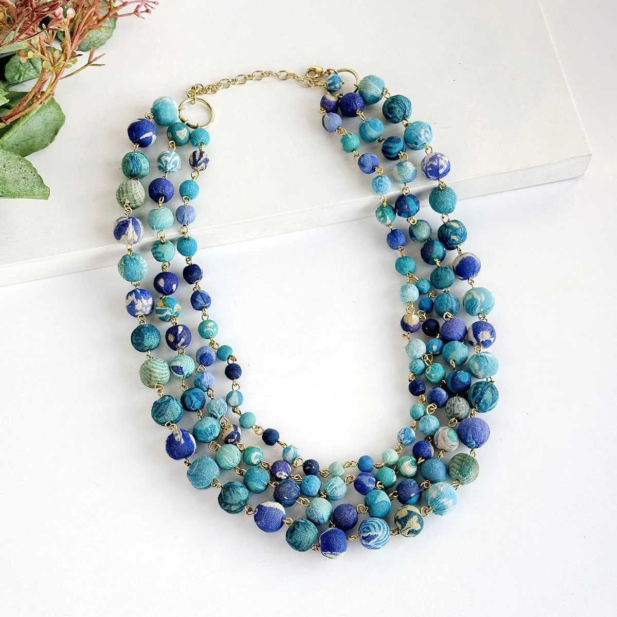 Azure Kantha Multistrand Necklace