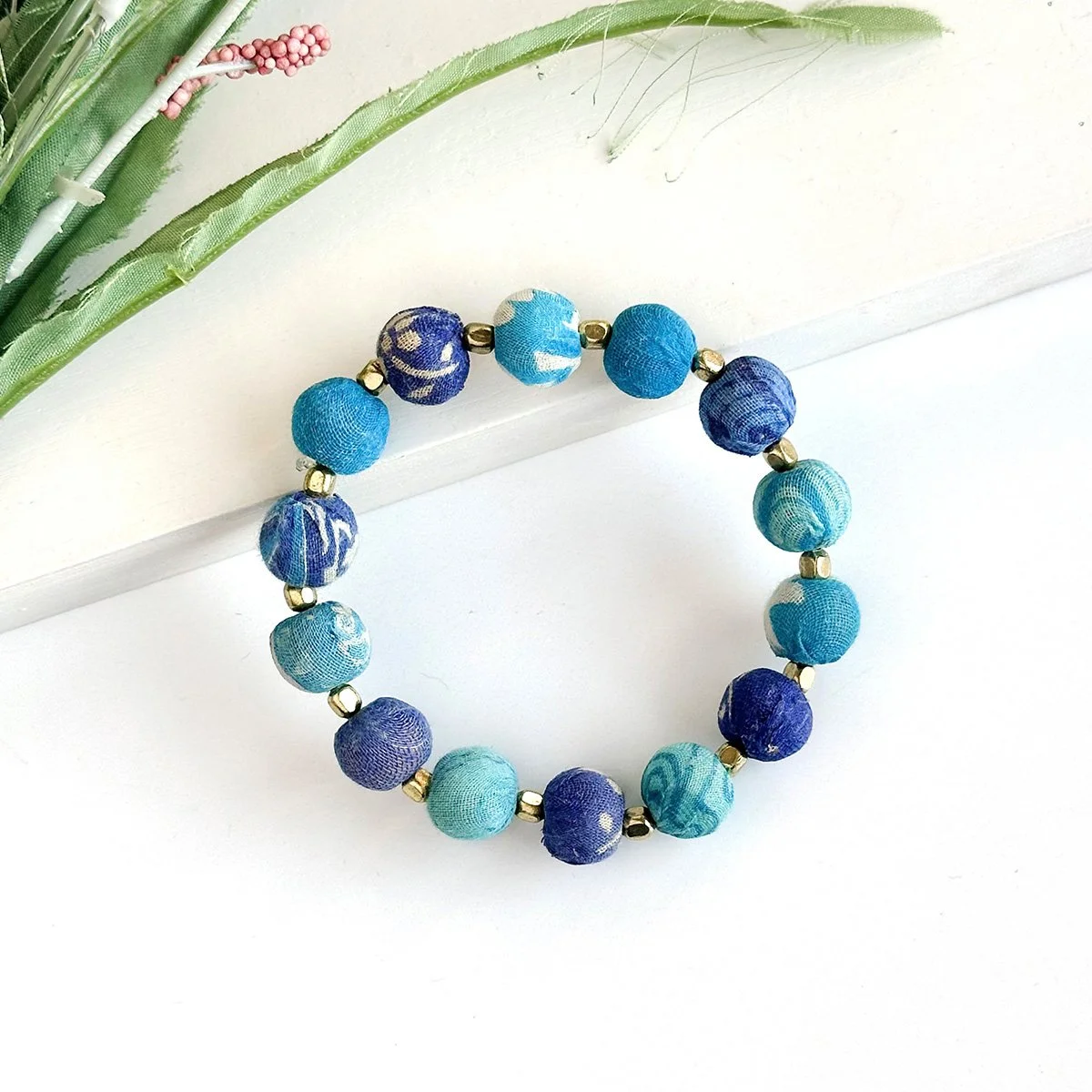 Azure Kantha bauble bracelet