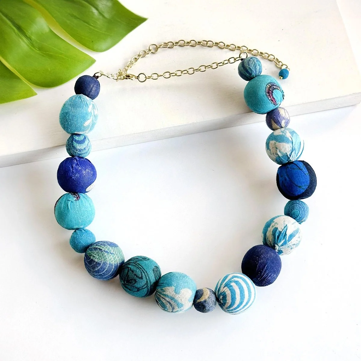 Azure Kantha Collar Necklace
