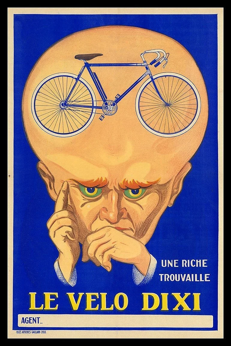 Le Velo Dixi  Vintage Bicycle Poster