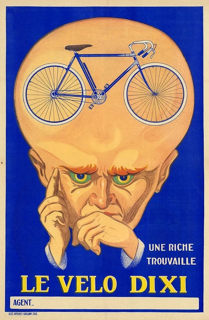 Le Velo Dixi  Vintage Bicycle Poster