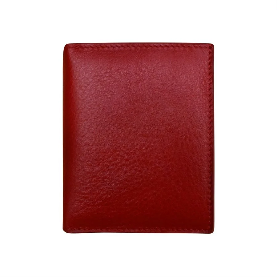 red leather small snap wallet