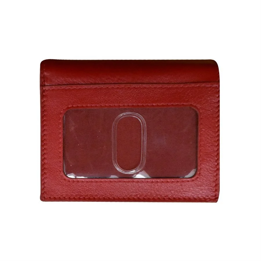 red leather small snap wallet