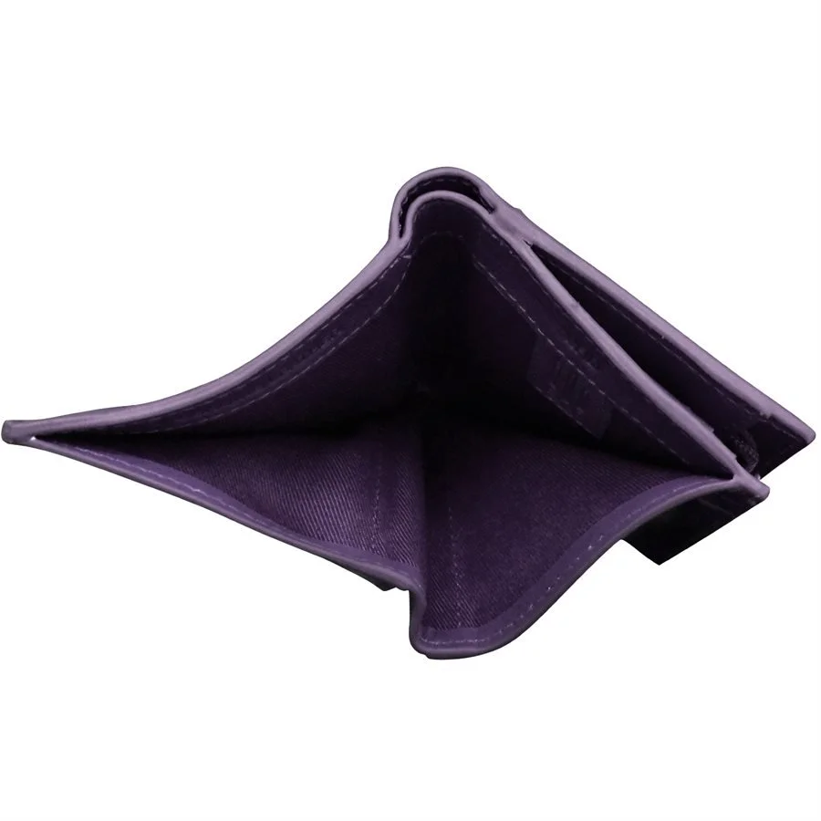purple leather small snap wallet