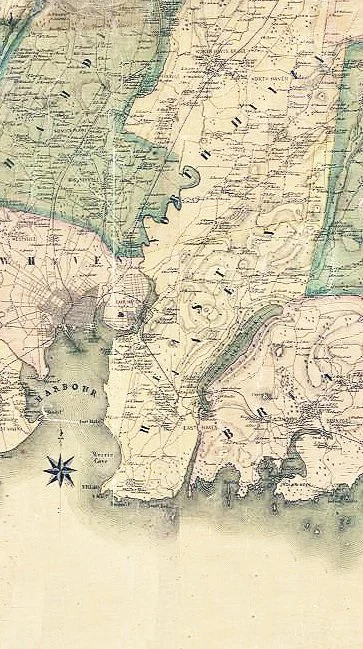 Eastern CT Antique Connecticut Map