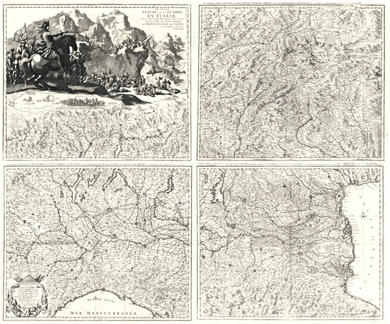 1705 Northern Italy Antique Map