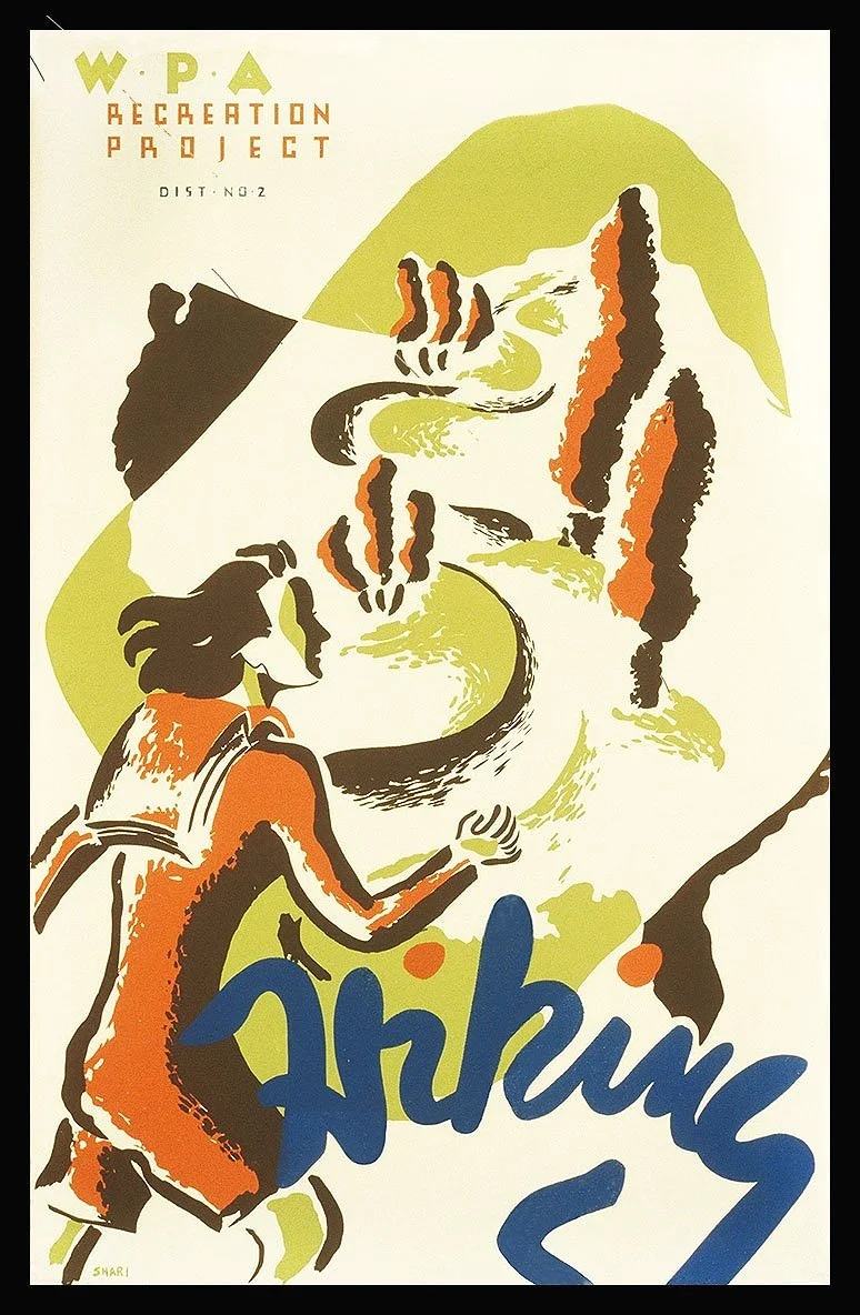WPA Hiking Poster 1930's